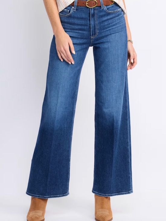 PAIGE Denim - PAIGE Deep Blue Wide-Leg Jeans